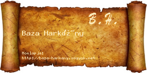 Baza Harkány névjegykártya